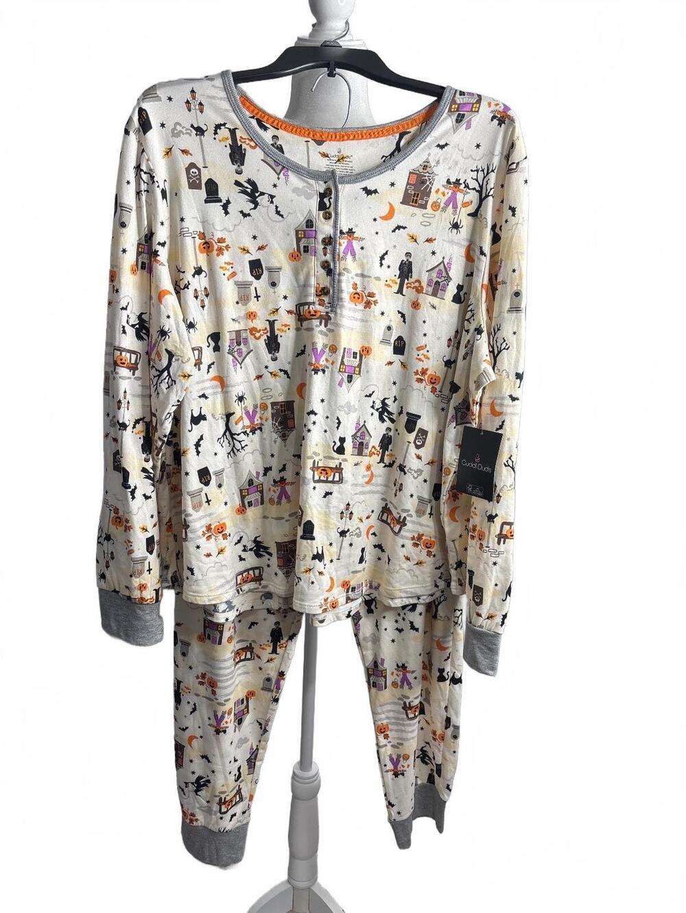 Cuddl Duds Halloween Print Pajama Set XXL